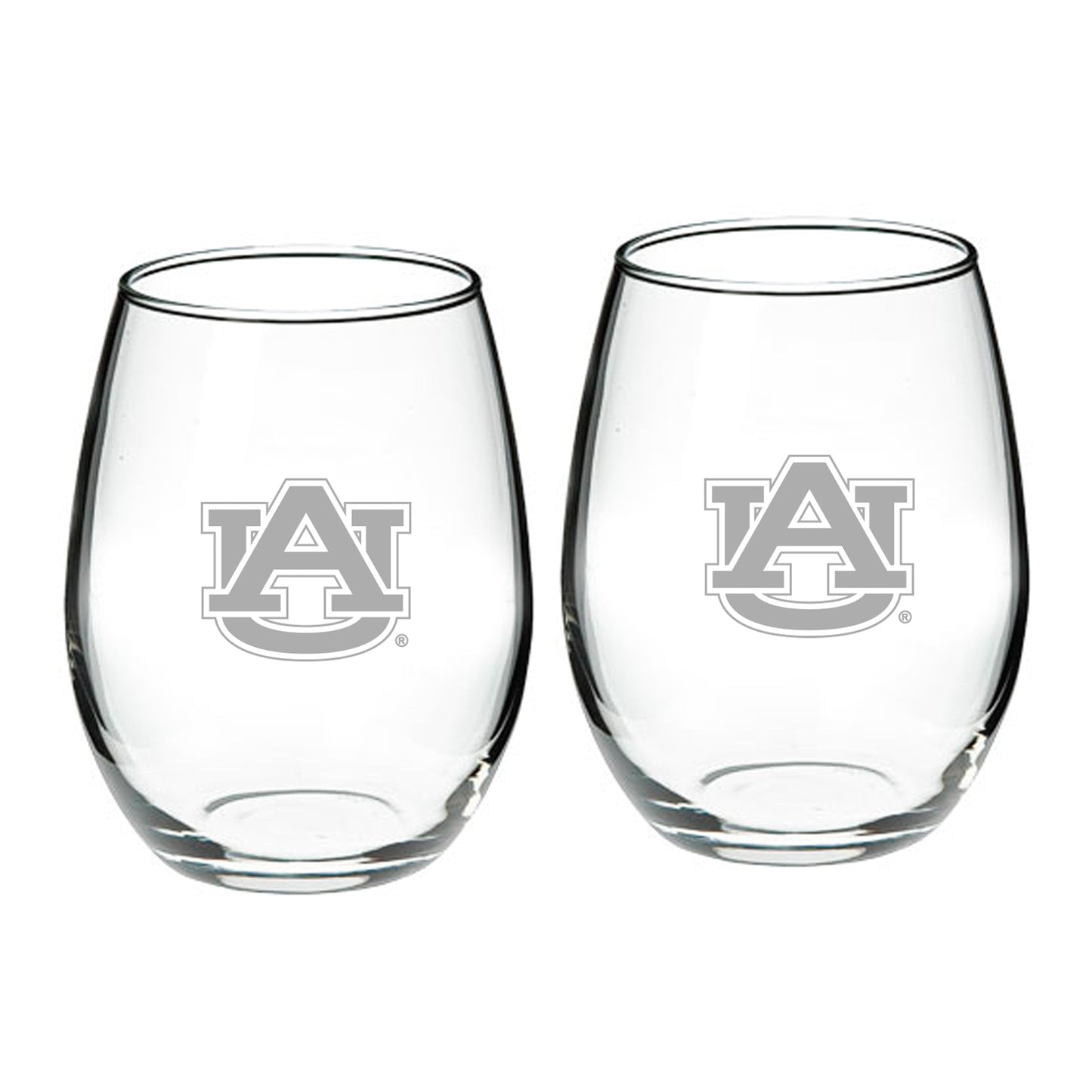 Auburn Tigers 21oz. 2-Piece Stemless Wine Glass Set
