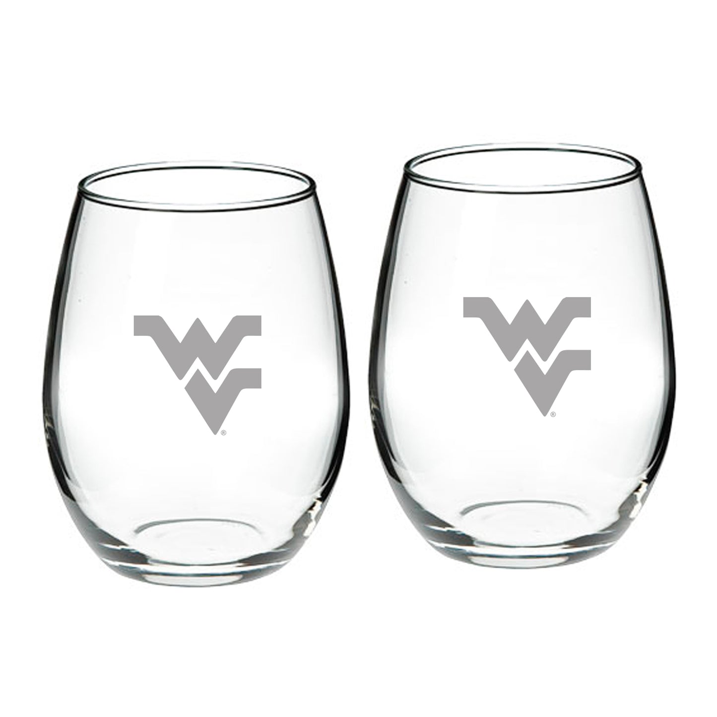 West Virginia Mountaineers 21oz. 2-Piece Stemless Wine Glass Set