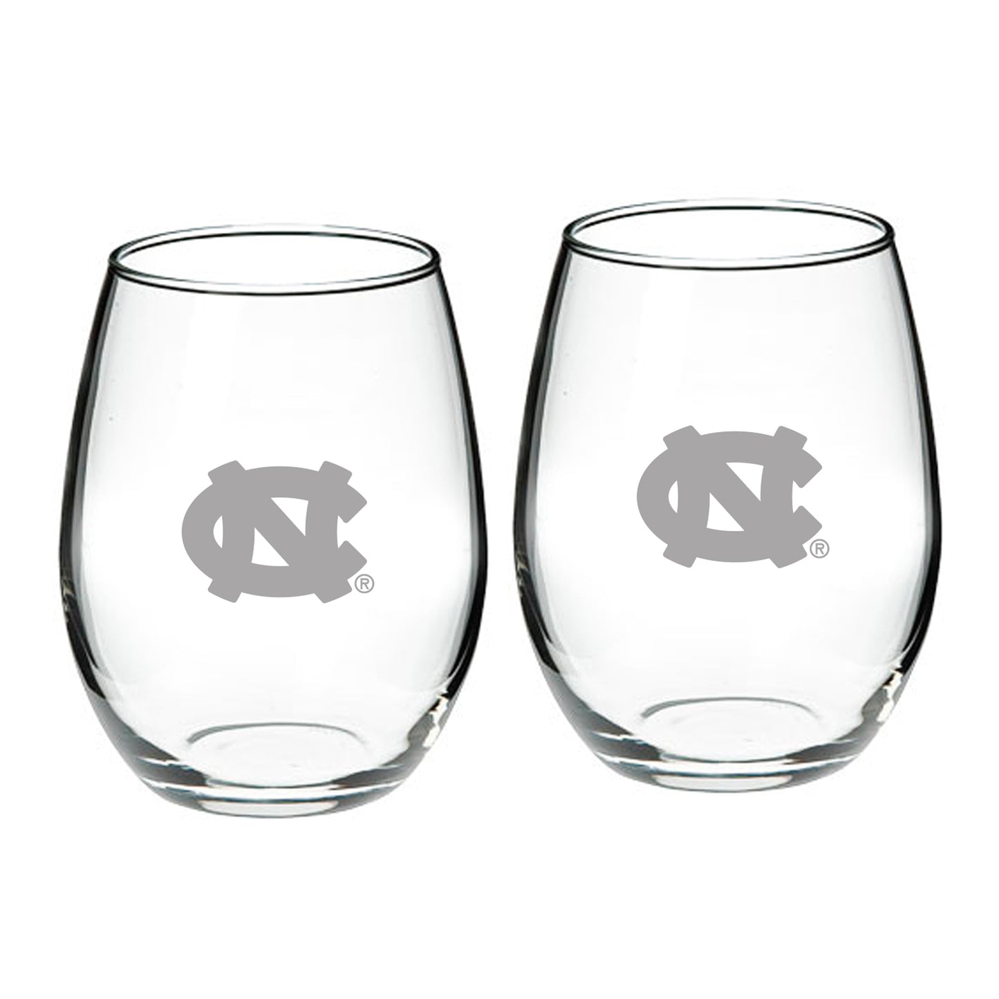 North Carolina Tar Heels 21oz. 2-Piece Stemless Wine Glass Set