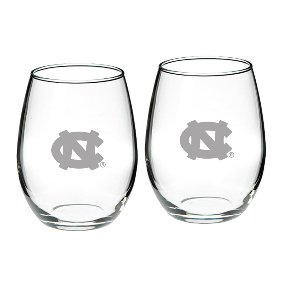 North Carolina Tar Heels 21oz. 2-Piece Stemless Wine Glass Set
