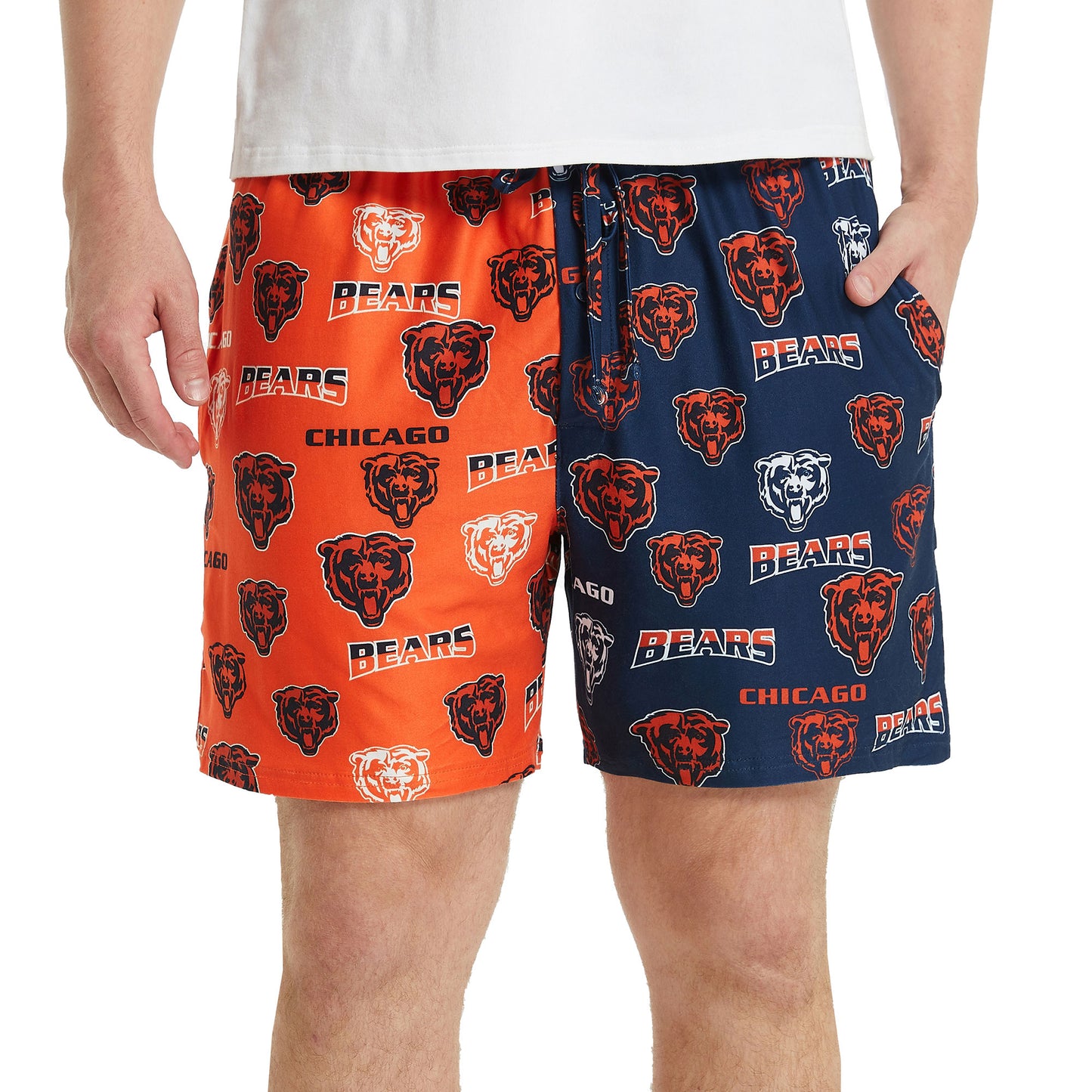 Men's Concepts Sport Navy/Orange Chicago Bears Breakthrough AOP Knit Split Shorts