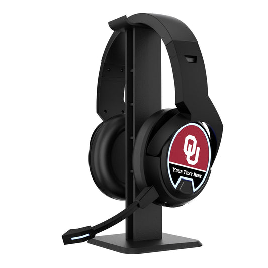 Oklahoma Sooners Personalized Bluetooth Gaming Headphones & Stand