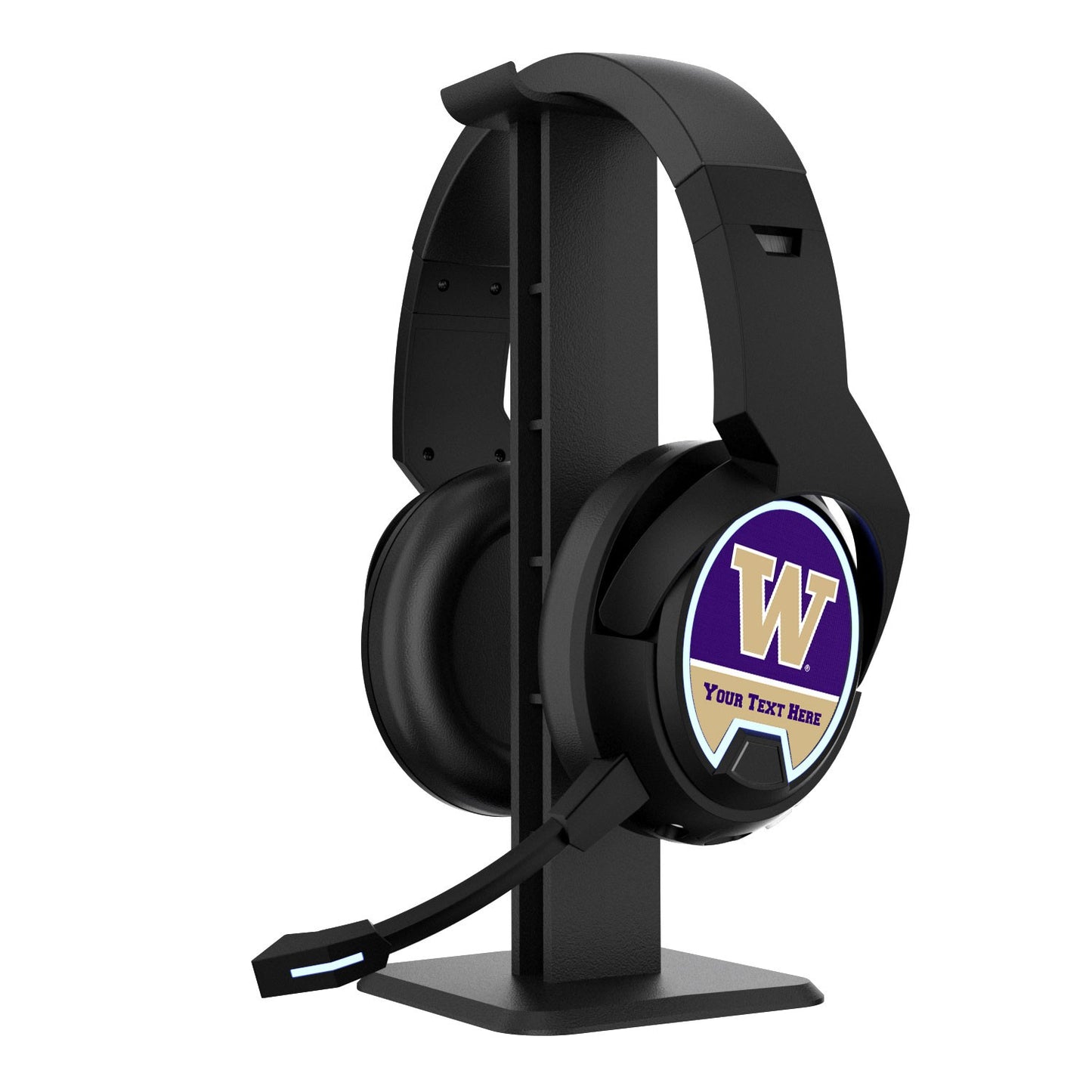 Washington Huskies Personalized Bluetooth Gaming Headphones & Stand