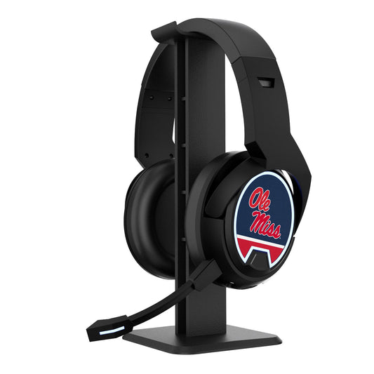 Ole Miss Rebels Logo Wireless Bluetooth Gaming Headphones & Stand