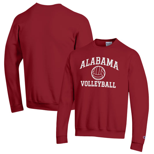 Men's Champion Crimson Alabama Crimson Tide Volleyball Icon Powerblend Pullover Sweatshirt