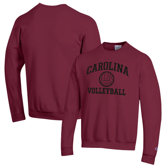 Men's Champion Garnet South Carolina Gamecocks Volleyball Icon Powerblend Pullover Sweatshirt