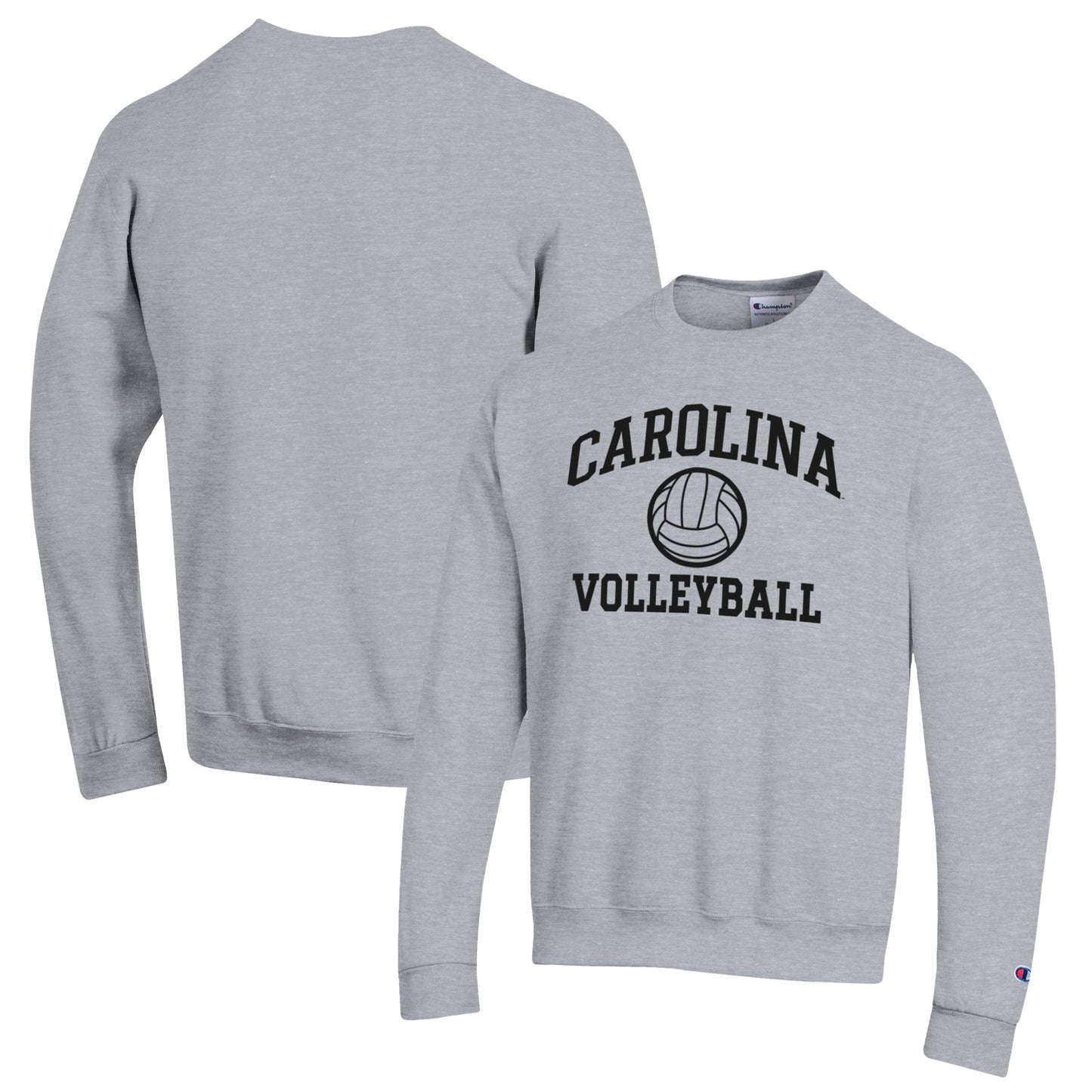 Men's Champion Heather Gray South Carolina Gamecocks Volleyball Icon Powerblend Pullover Sweatshirt