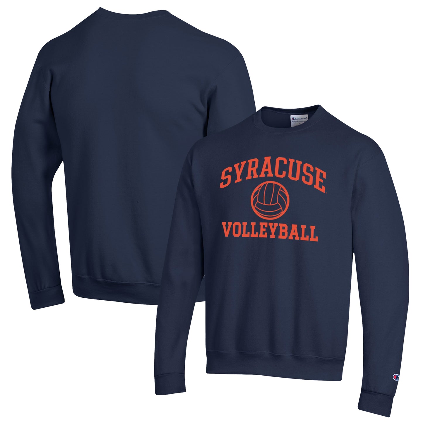 Men's Champion Navy Syracuse Orange Volleyball Icon Powerblend Pullover Sweatshirt