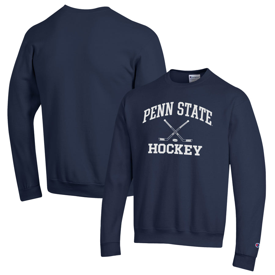 Men's Champion Navy Penn State Nittany Lions Hockey Icon Powerblend Pullover Sweatshirt