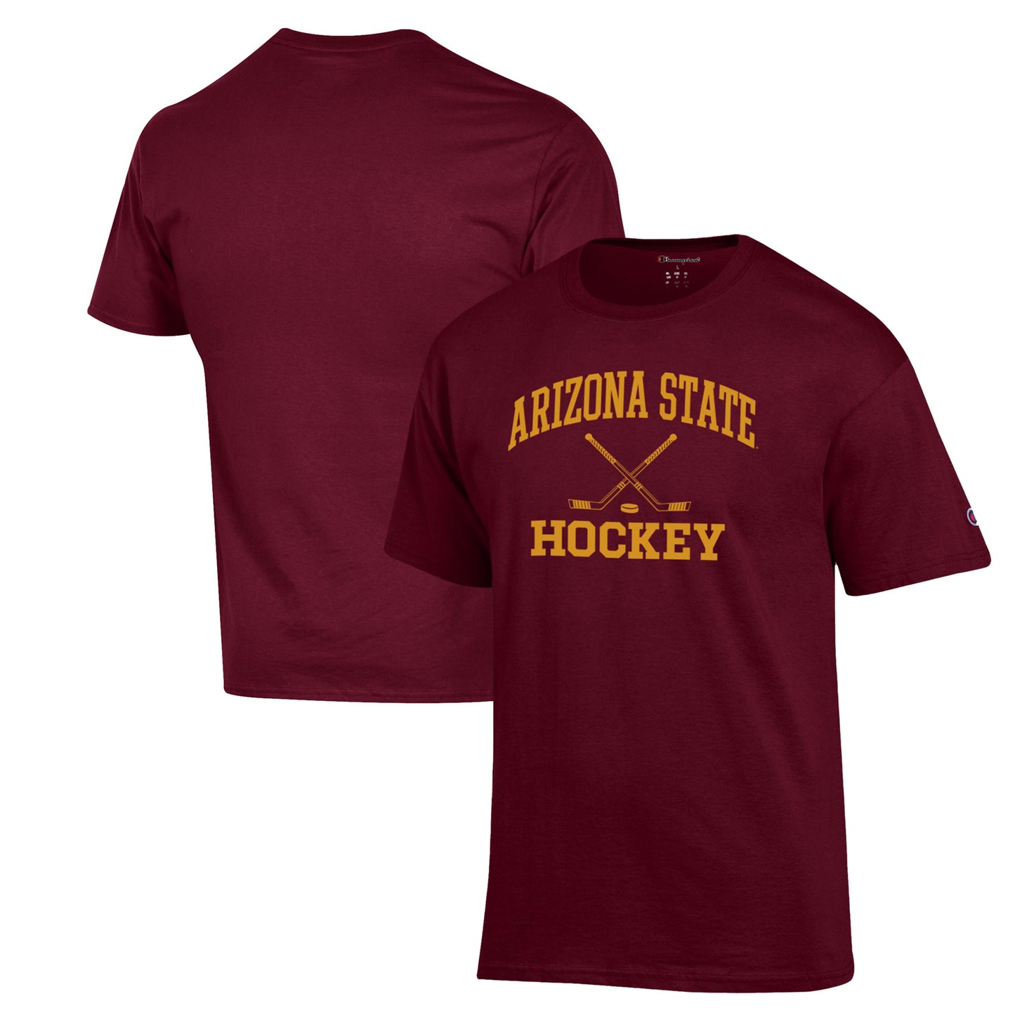 Men's Champion Maroon Arizona State Sun Devils Hockey Icon Powerblend T-Shirt