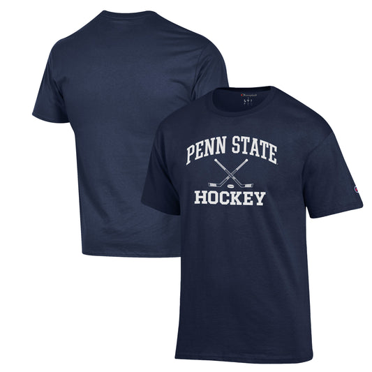Men's Champion Navy Penn State Nittany Lions Hockey Icon Powerblend T-Shirt