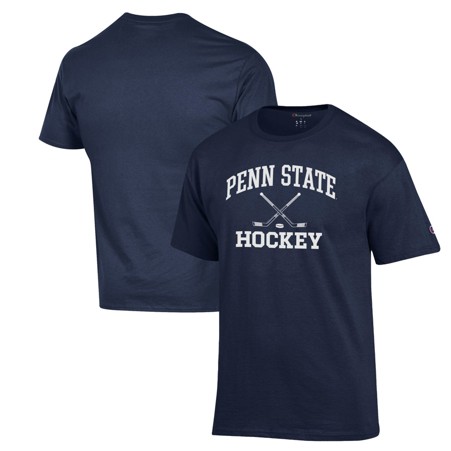 Men's Champion Navy Penn State Nittany Lions Hockey Icon Powerblend T-Shirt