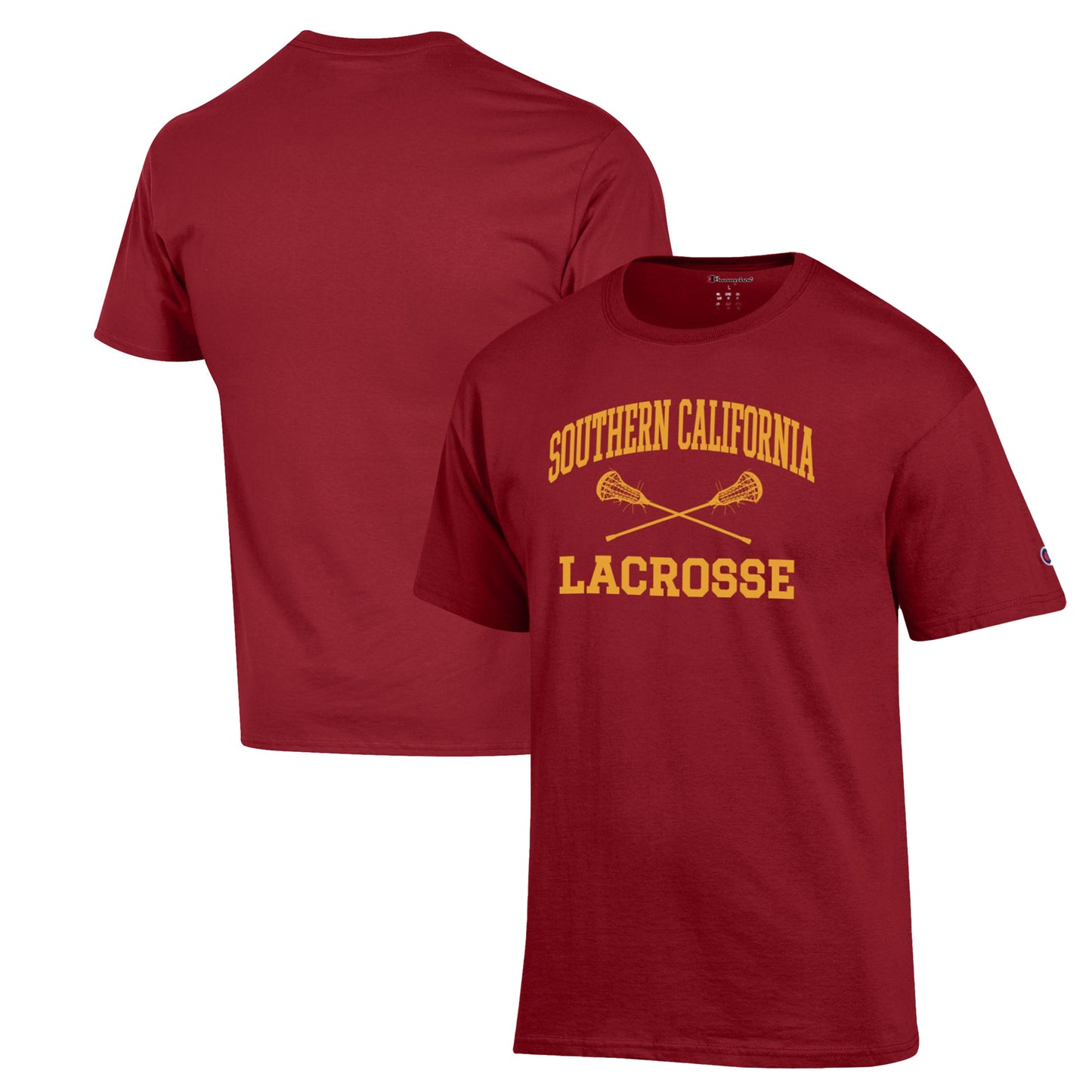 Men's Champion Cardinal USC Trojans Lacrosse Icon Powerblend T-Shirt