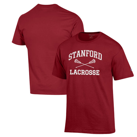 Men's Champion Cardinal Stanford Cardinal Lacrosse Icon Powerblend T-Shirt