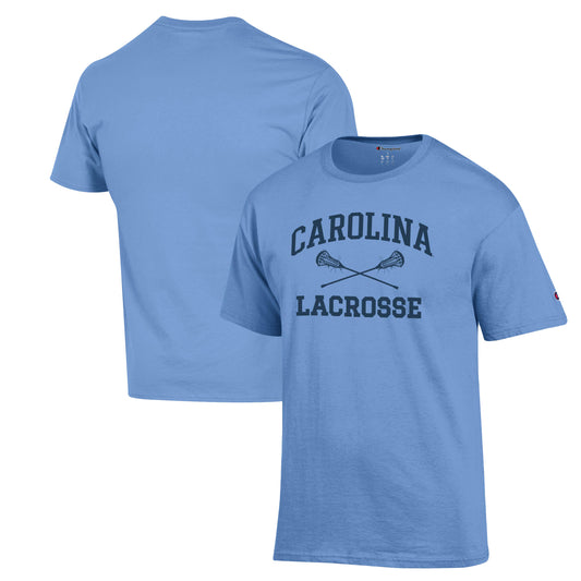 Men's Champion Carolina Blue North Carolina Tar Heels Lacrosse Icon Powerblend T-Shirt