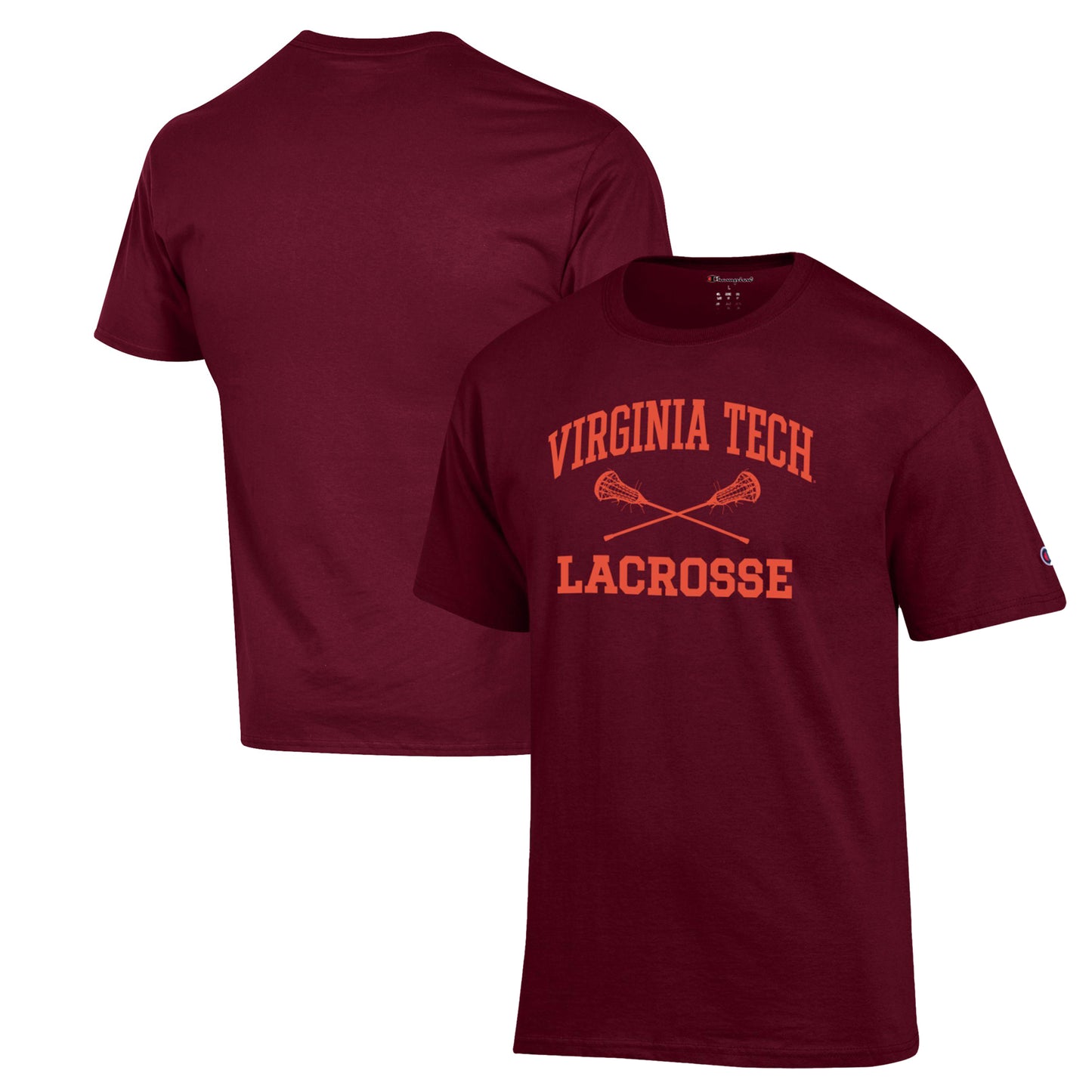 Men's Champion Maroon Virginia Tech Hokies Lacrosse Icon Powerblend T-Shirt