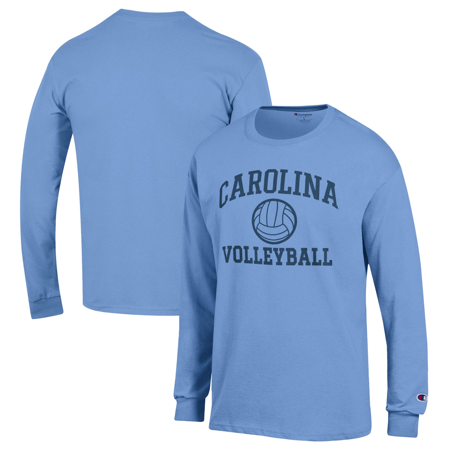 Men's Champion Carolina Blue North Carolina Tar Heels Volleyball Icon Powerblend Long Sleeve T-Shirt