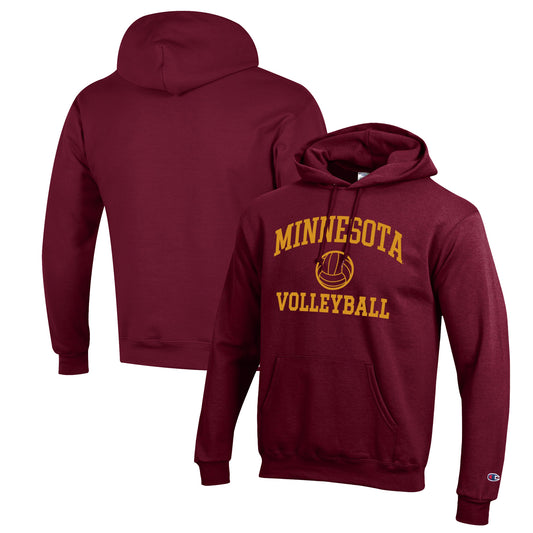 Men's Champion Maroon Minnesota Golden Gophers Volleyball Icon Powerblend Pullover Hoodie