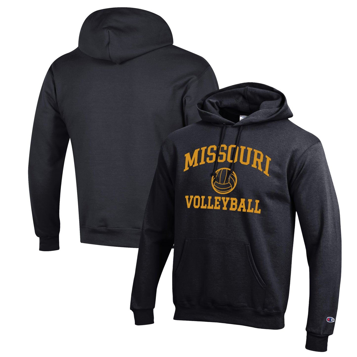 Men's Champion Black Missouri Tigers Volleyball Icon Powerblend Pullover Hoodie