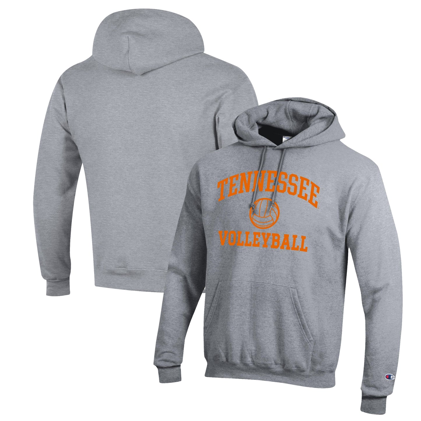 Men's Champion Heather Gray Tennessee Volunteers Volleyball Icon Powerblend Pullover Hoodie