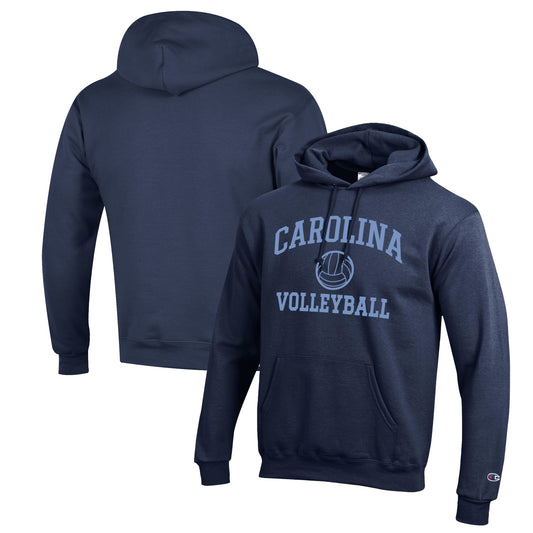 Men's Champion Navy North Carolina Tar Heels Volleyball Icon Powerblend Pullover Hoodie