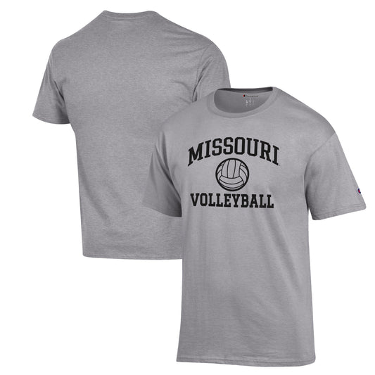 Men's Champion Heather Gray Missouri Tigers Volleyball Icon Powerblend T-Shirt