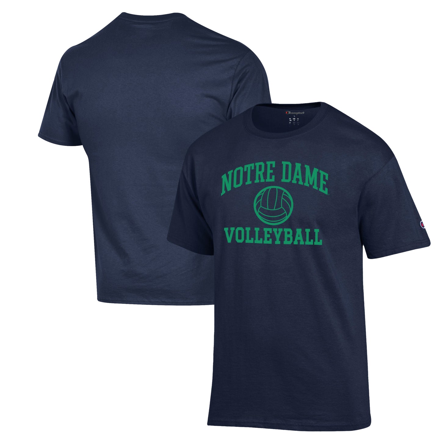 Men's Champion Navy Notre Dame Fighting Irish Volleyball Icon Powerblend T-Shirt