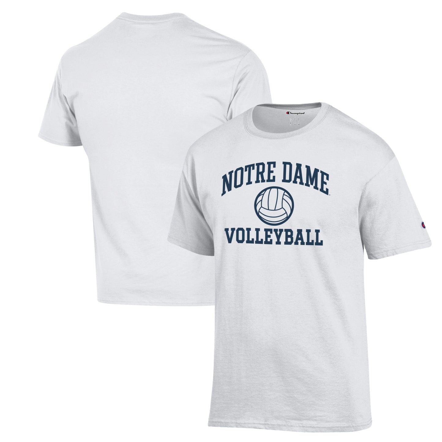 Men's Champion White Notre Dame Fighting Irish Volleyball Icon Powerblend T-Shirt