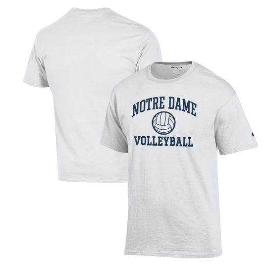 Men's Champion White Notre Dame Fighting Irish Volleyball Icon Powerblend T-Shirt