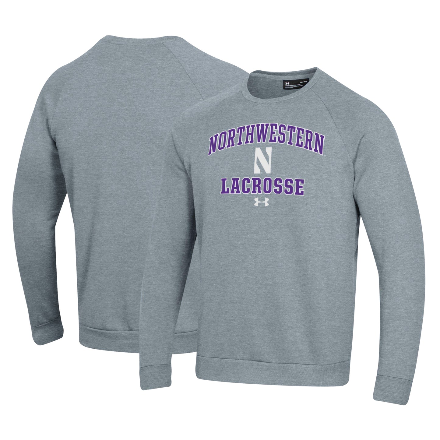 Men's Under Armour Gray Northwestern Wildcats Lacrosse All Day Arch Fleece Pullover Sweatshirt