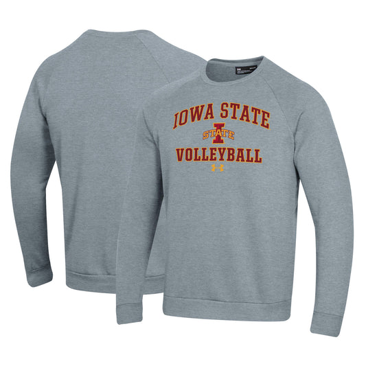 Men's Under Armour Gray Iowa State Cyclones Volleyball All Day Arch Fleece Pullover Sweatshirt