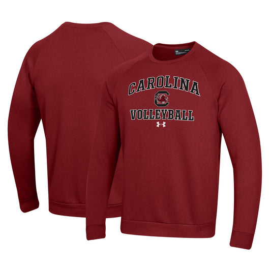 Men's Under Armour Garnet South Carolina Gamecocks Volleyball All Day Arch Fleece Pullover Sweatshirt