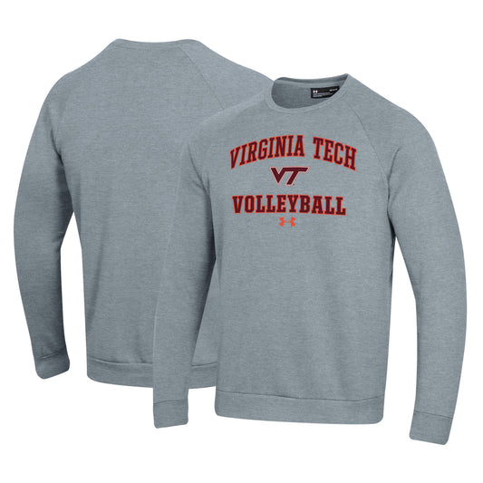 Men's Under Armour Gray Virginia Tech Hokies Volleyball All Day Arch Fleece Pullover Sweatshirt