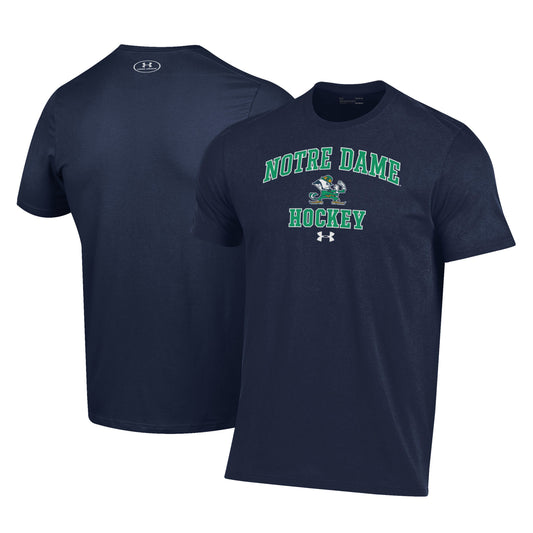 Men's Under Armour Navy Notre Dame Fighting Irish Hockey Arch Over Performance T-Shirt