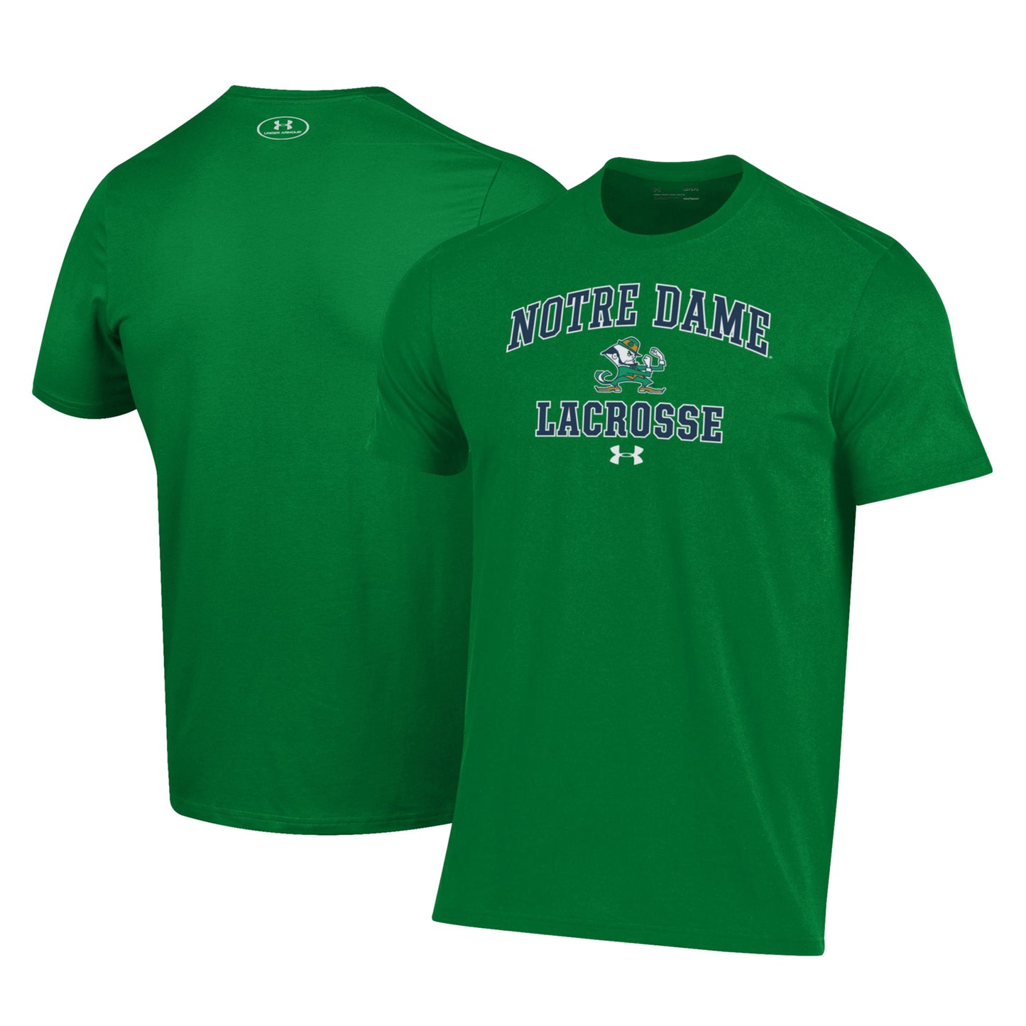 Men's Under Armour Green Notre Dame Fighting Irish Lacrosse Arch Over Performance T-Shirt