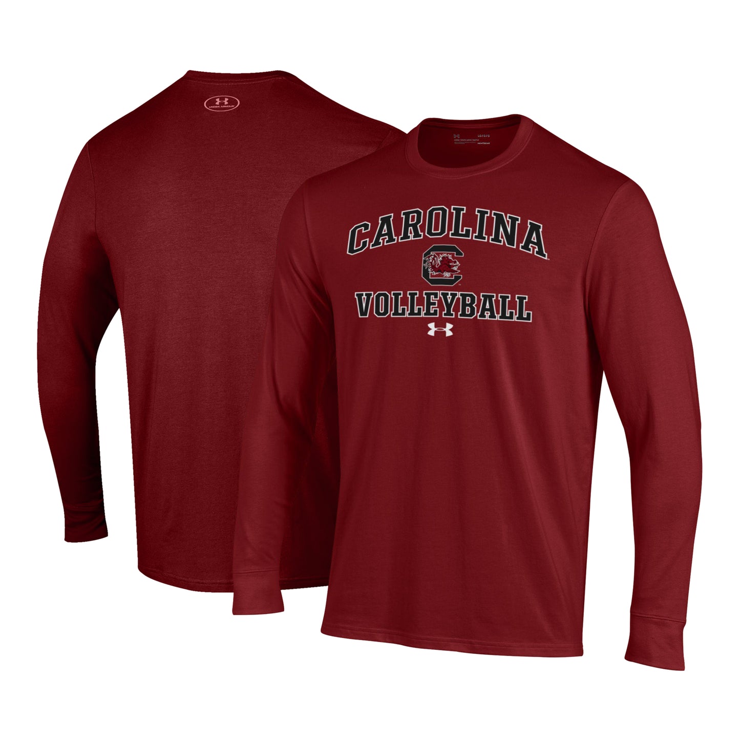 Men's Under Armour Garnet South Carolina Gamecocks Volleyball Arch Over Performance Long Sleeve T-Shirt