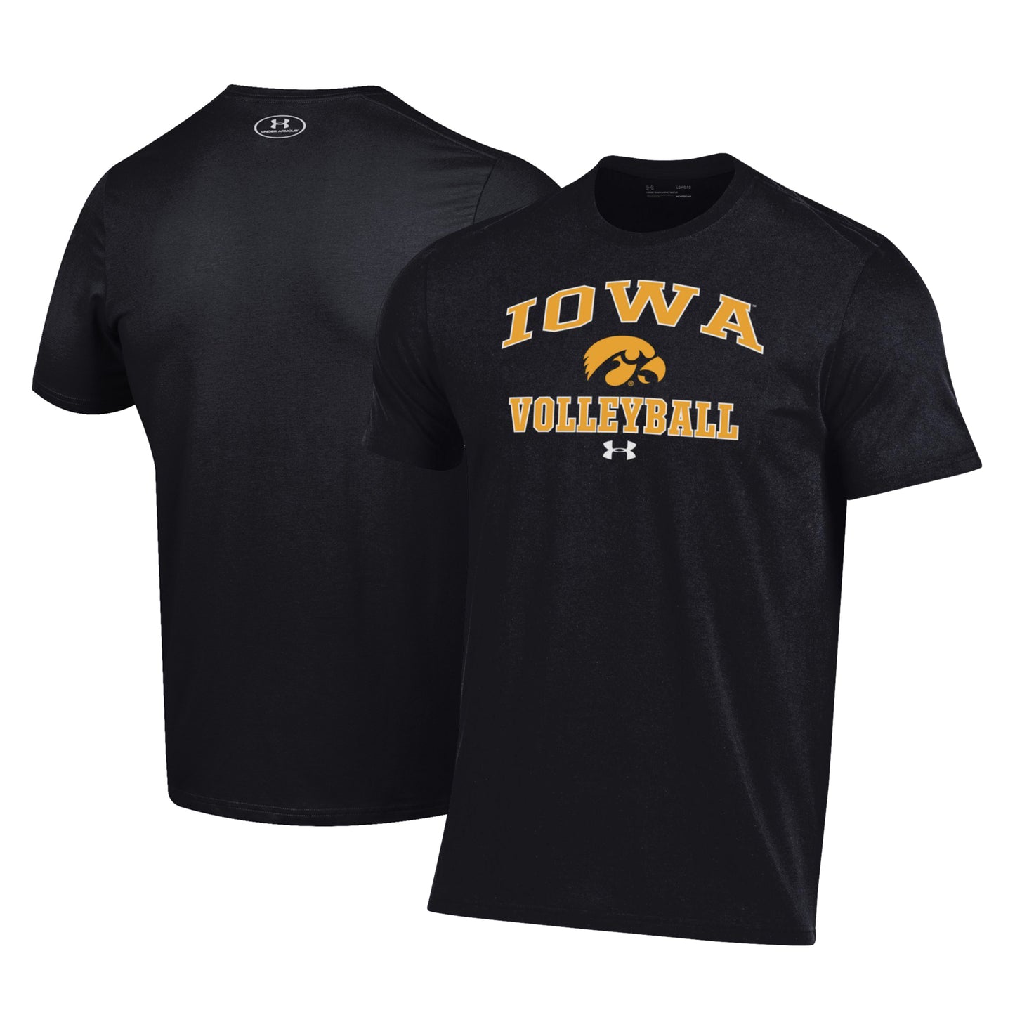 Men's Under Armour Black Iowa Hawkeyes Volleyball Arch Over Performance T-Shirt