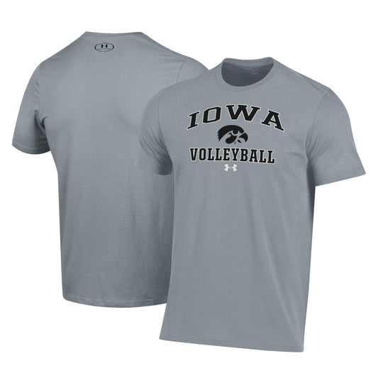 Men's Under Armour Gray Iowa Hawkeyes Volleyball Arch Over Performance T-Shirt