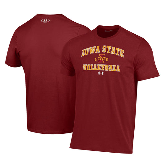 Men's Under Armour Cardinal Iowa State Cyclones Volleyball Arch Over Performance T-Shirt