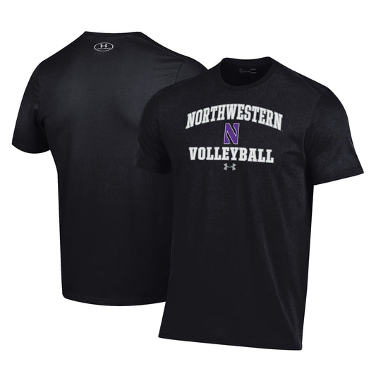 Men's Under Armour Black Northwestern Wildcats Volleyball Arch Over Performance T-Shirt