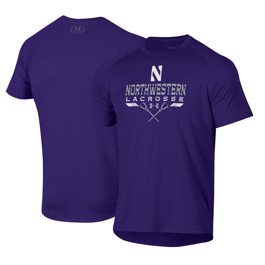 Men's Under Armour Purple Northwestern Wildcats Lacrosse Icon Raglan Performance T-Shirt