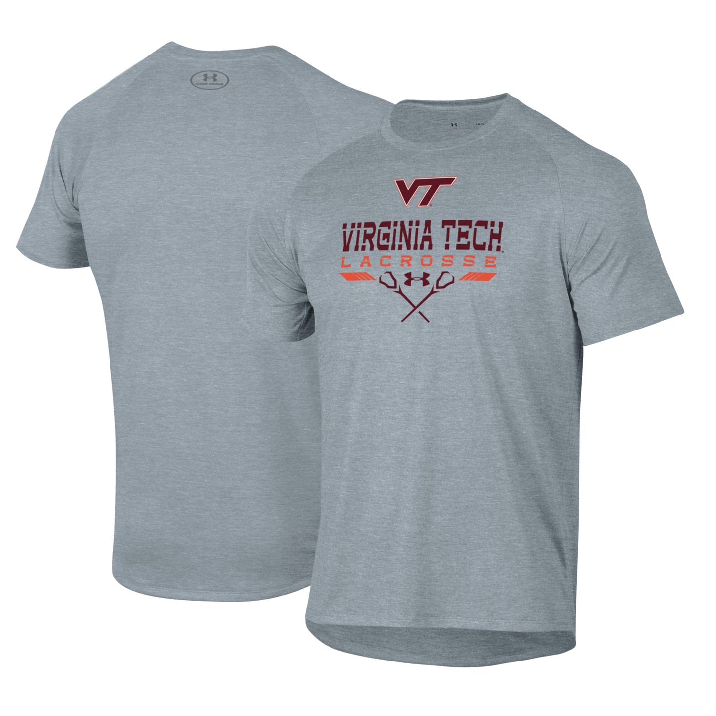 Men's Under Armour Gray Virginia Tech Hokies Lacrosse Icon Raglan Performance T-Shirt