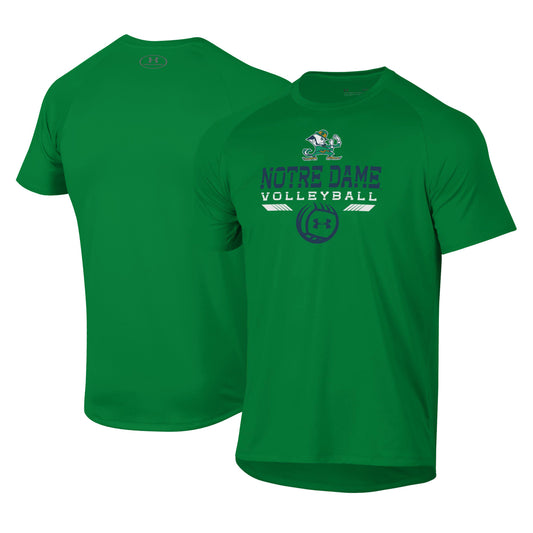 Men's Under Armour Green Notre Dame Fighting Irish Volleyball Icon Raglan Performance T-Shirt