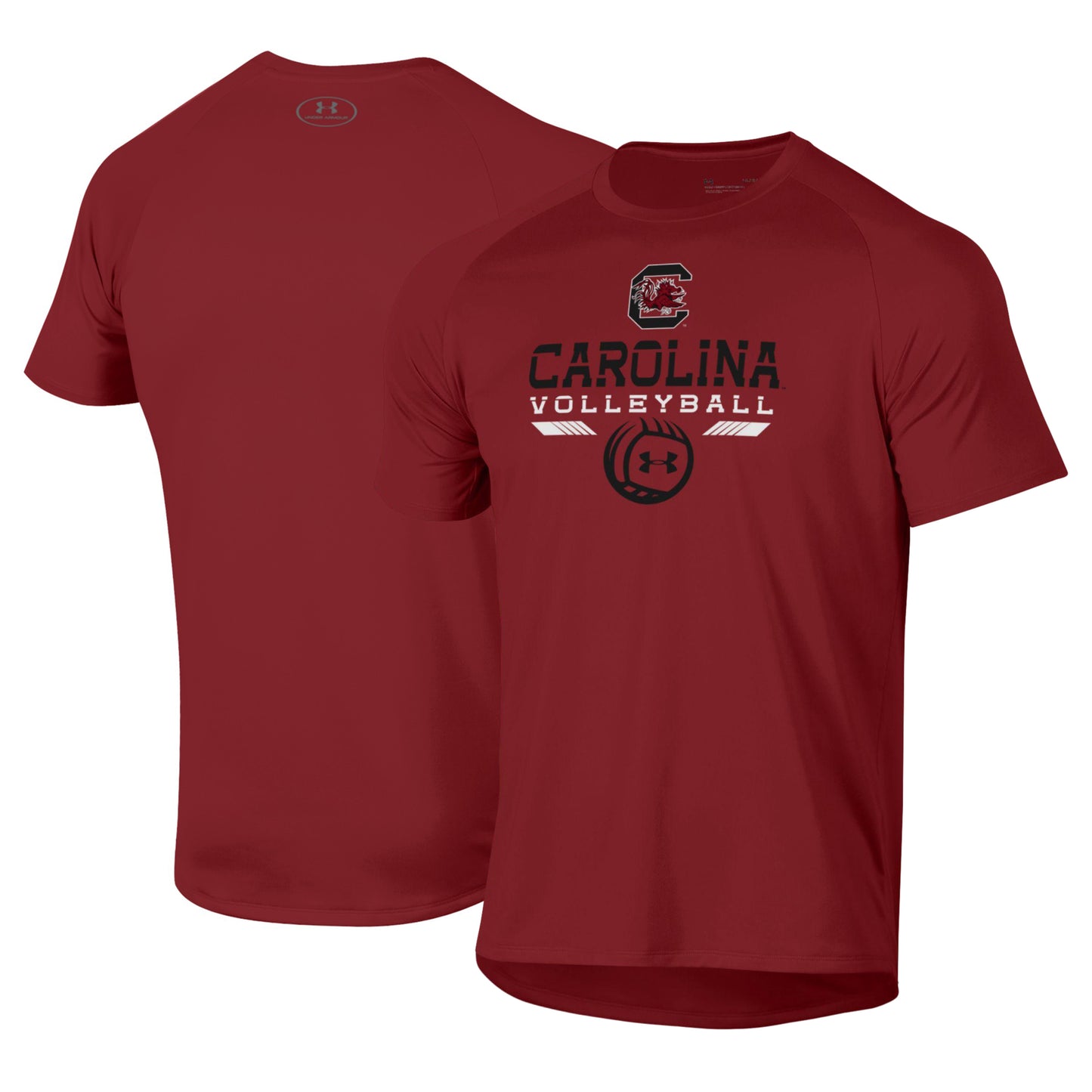 Men's Under Armour Garnet South Carolina Gamecocks Volleyball Icon Raglan Performance T-Shirt