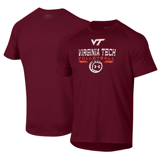 Men's Under Armour Maroon Virginia Tech Hokies Volleyball Icon Raglan Performance T-Shirt