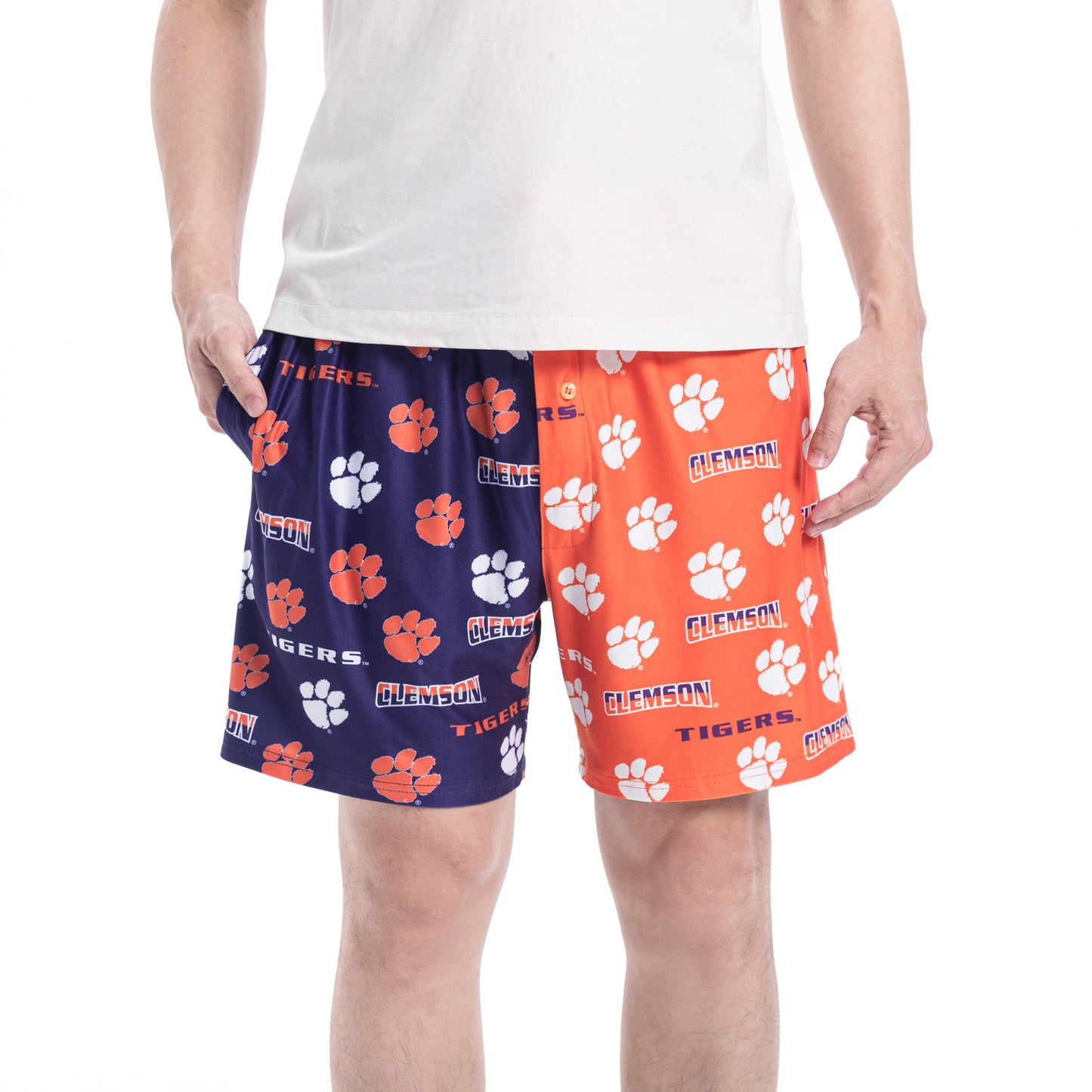 Men's Concepts Sport Orange/Purple Clemson Tigers Breakthrough Knit Split Shorts