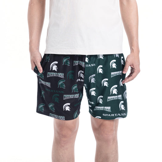 Men's Concepts Sport Hunter Green/Gray Michigan State Spartans Breakthrough Knit Split Shorts
