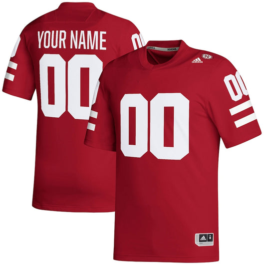 Men's adidas Scarlet Nebraska Huskers Replica Custom Football Jersey