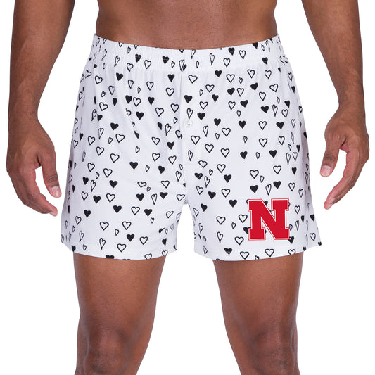 Men's Concepts Sport White Nebraska Huskers Epiphany Allover Print Knit Boxer Shorts