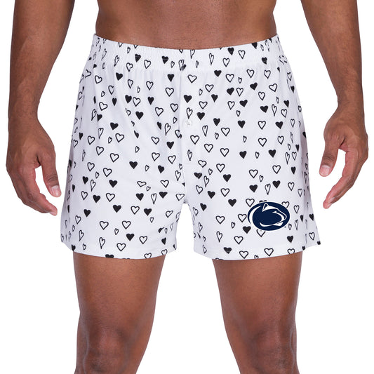 Men's Concepts Sport White Penn State Nittany Lions Epiphany Allover Print Knit Boxer Shorts